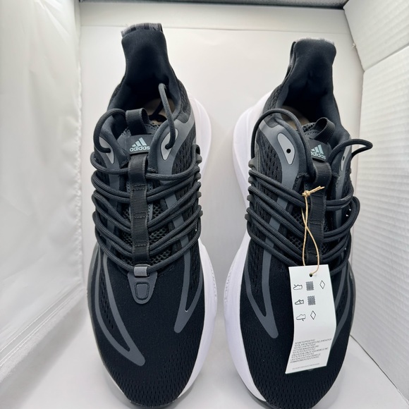 adidas AlphaBoost V1 Black Grey White Men Road Running Sports Shoes HP2758 - Picture 8 of 13